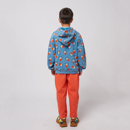 儿童蓝色印花Logo棉夹克