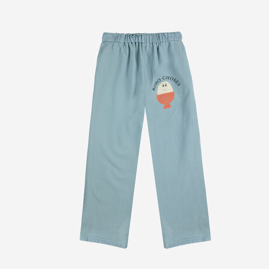 女童蓝色印花Logo长裤