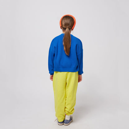 儿童蓝色笑脸刺绣针织开衫