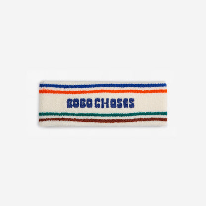 女童七彩条纹毛巾发箍