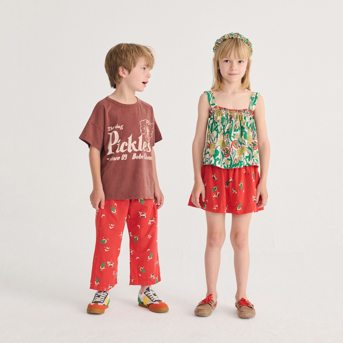 儿童棕色Logo棉T恤