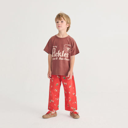 儿童棕色Logo棉T恤