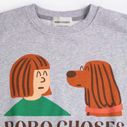 儿童灰色印花棉卫衣