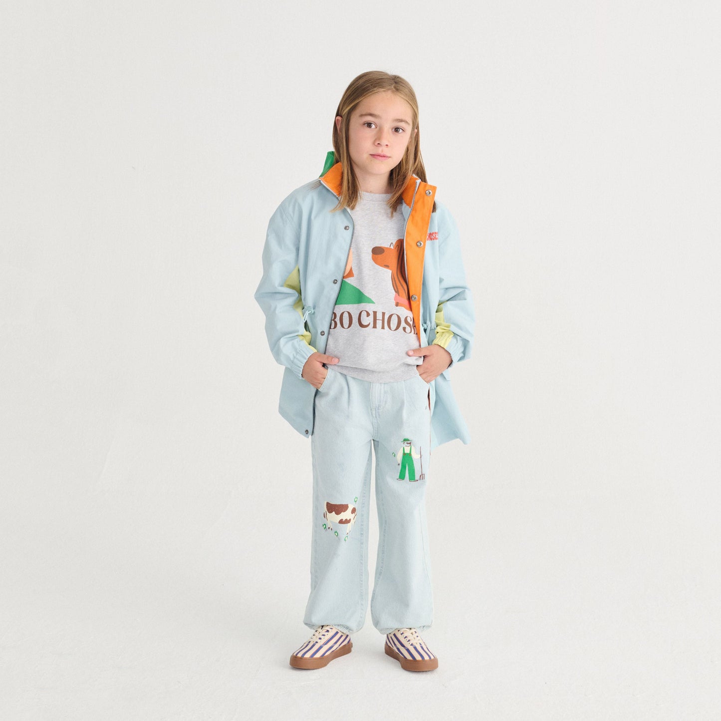 儿童灰色印花棉卫衣