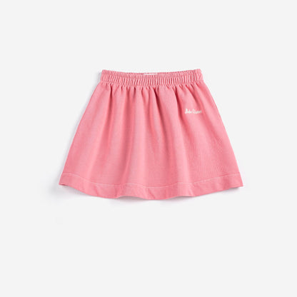 女童粉色刺绣Logo棉短裙