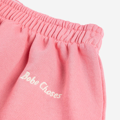 女童粉色刺绣Logo棉短裙