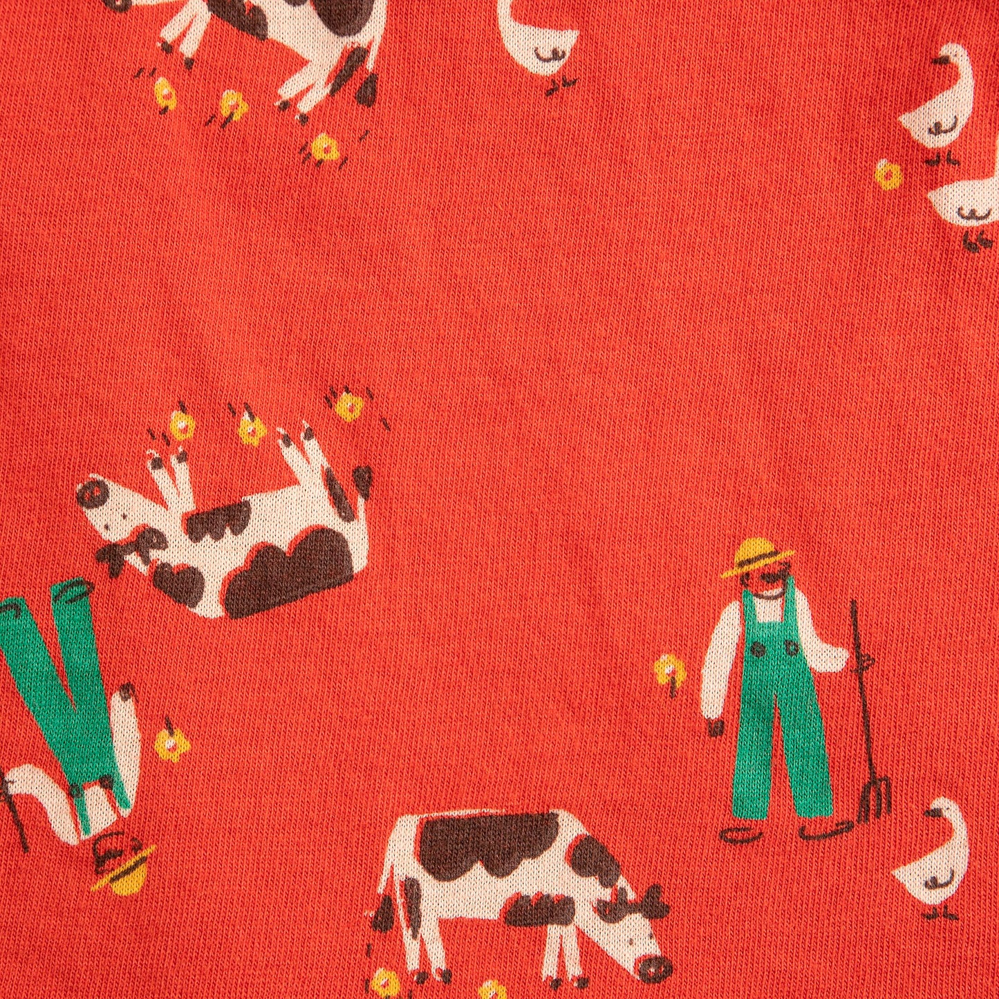 女童红色印花棉短裙