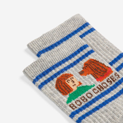 儿童灰色Logo棉袜