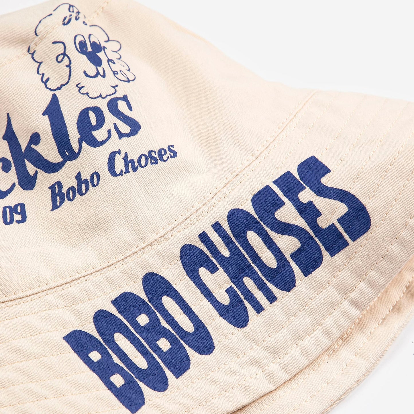 儿童白色Logo双面渔夫帽