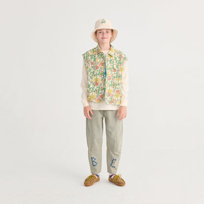 儿童白色Logo双面渔夫帽