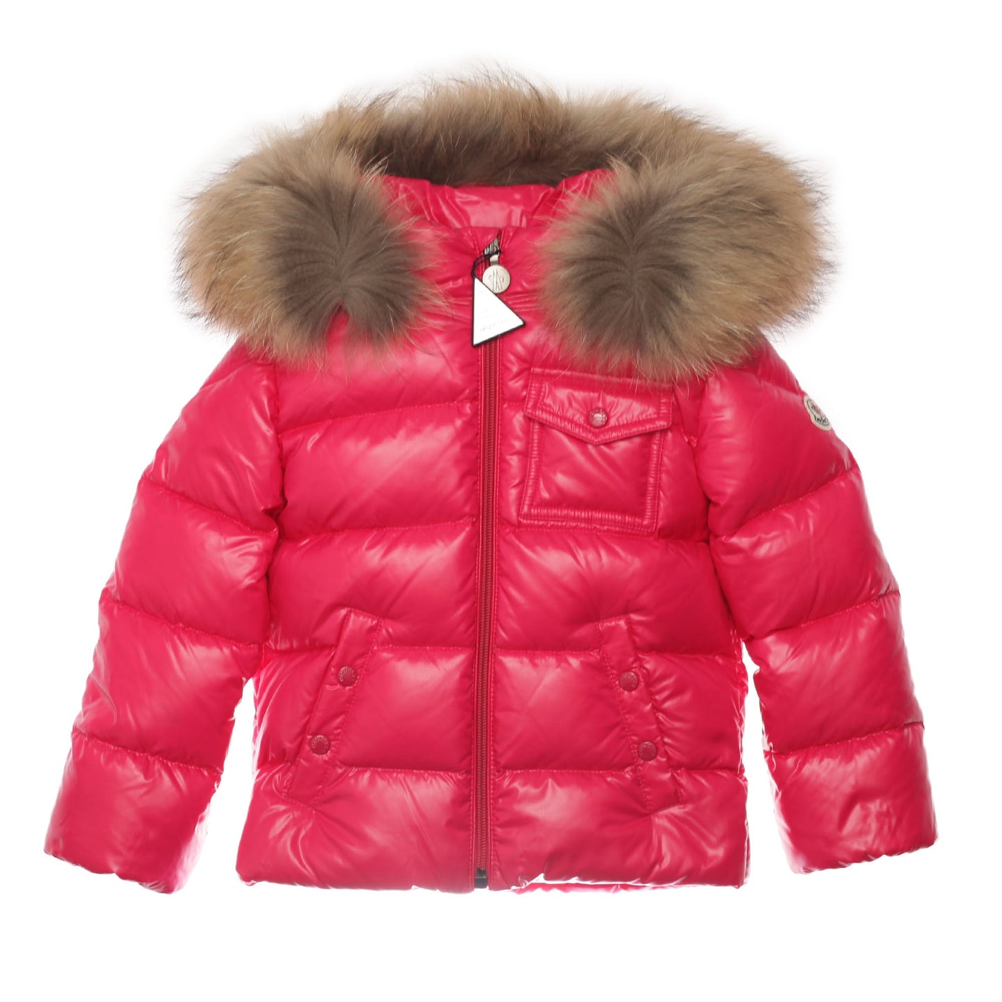 Baby Fuchsia Plush Trims Hooded 'K2'Jacket