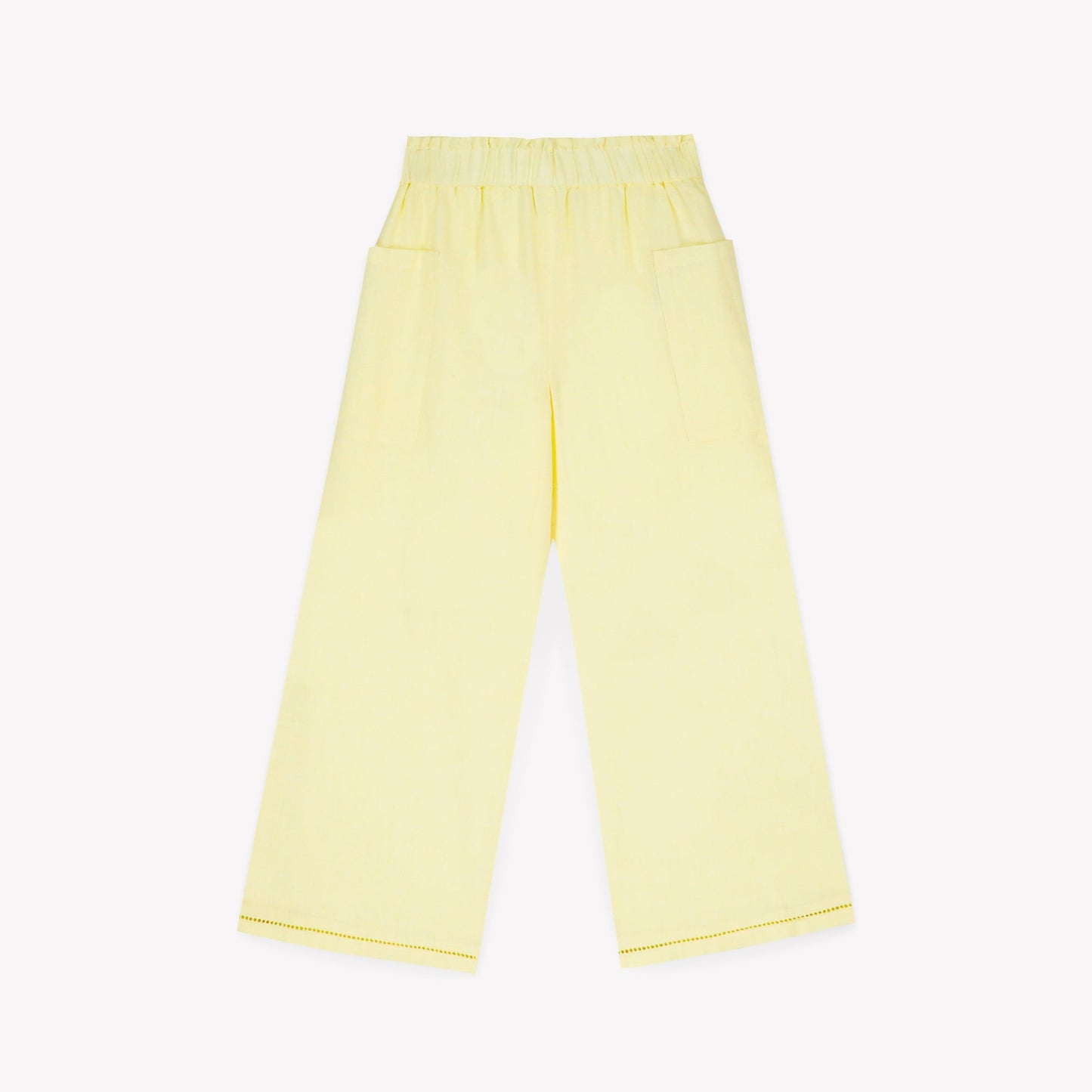 女童浅黄色棉长裤