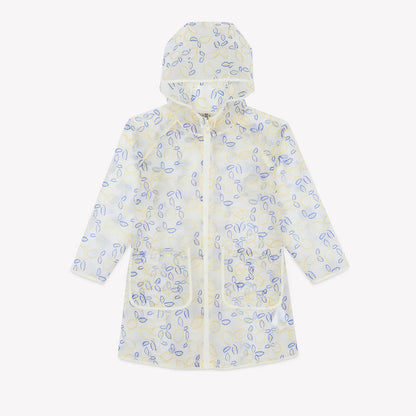 女童透明色柠檬印花雨衣