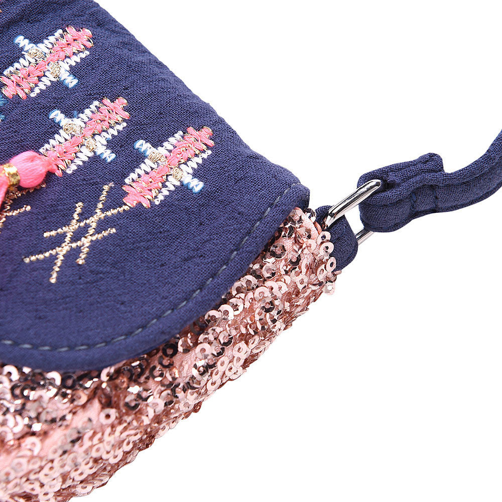 Girls Dark Grey Tassel Trims 'Dika'Messenger Bags