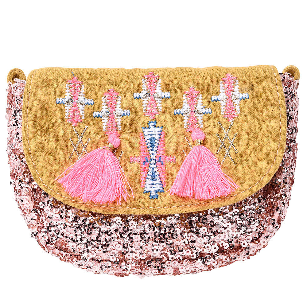 Girls Safran Tassel Trims 'Dika'Messenger Bags