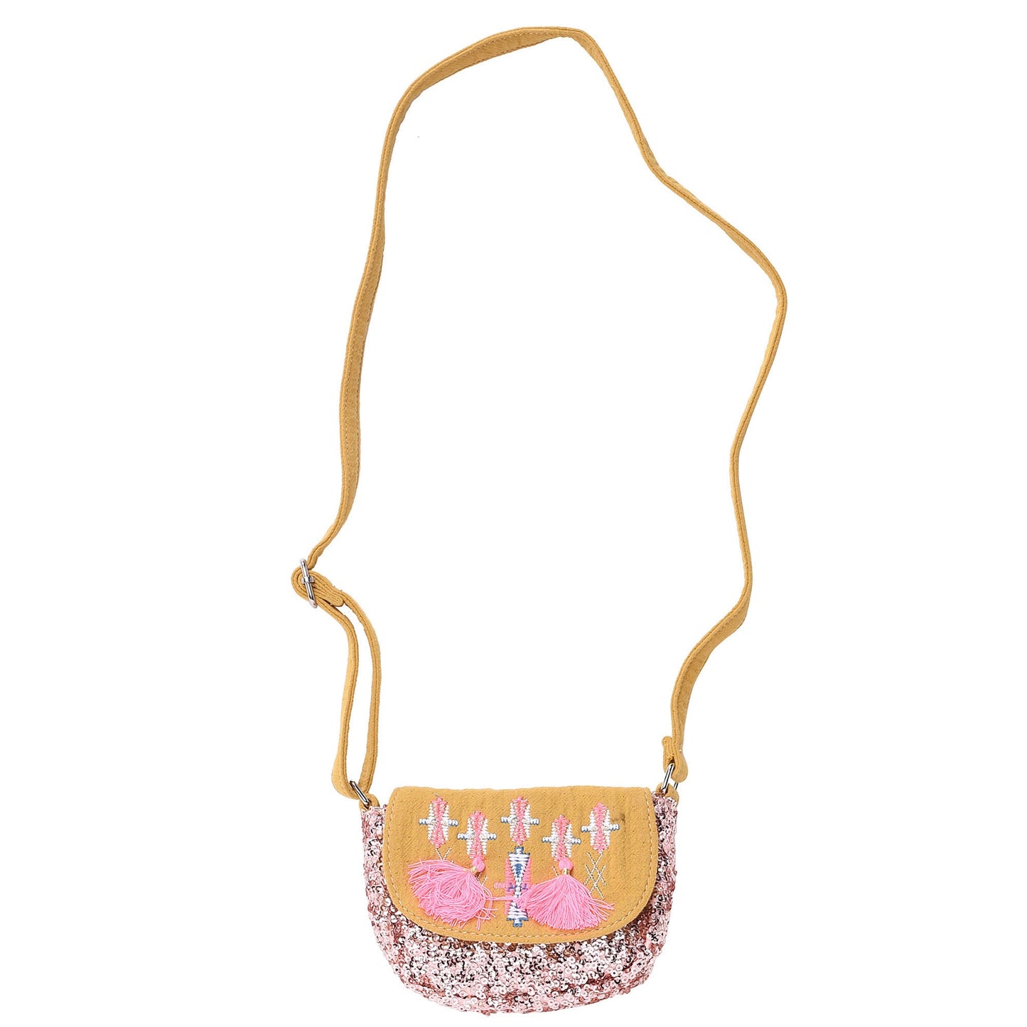 Girls Safran Tassel Trims 'Dika'Messenger Bags