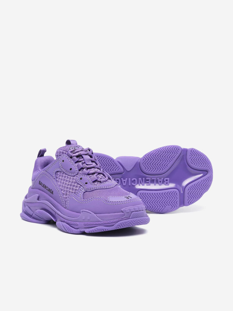Balenciaga 儿童 Triple S 运动鞋（紫色）