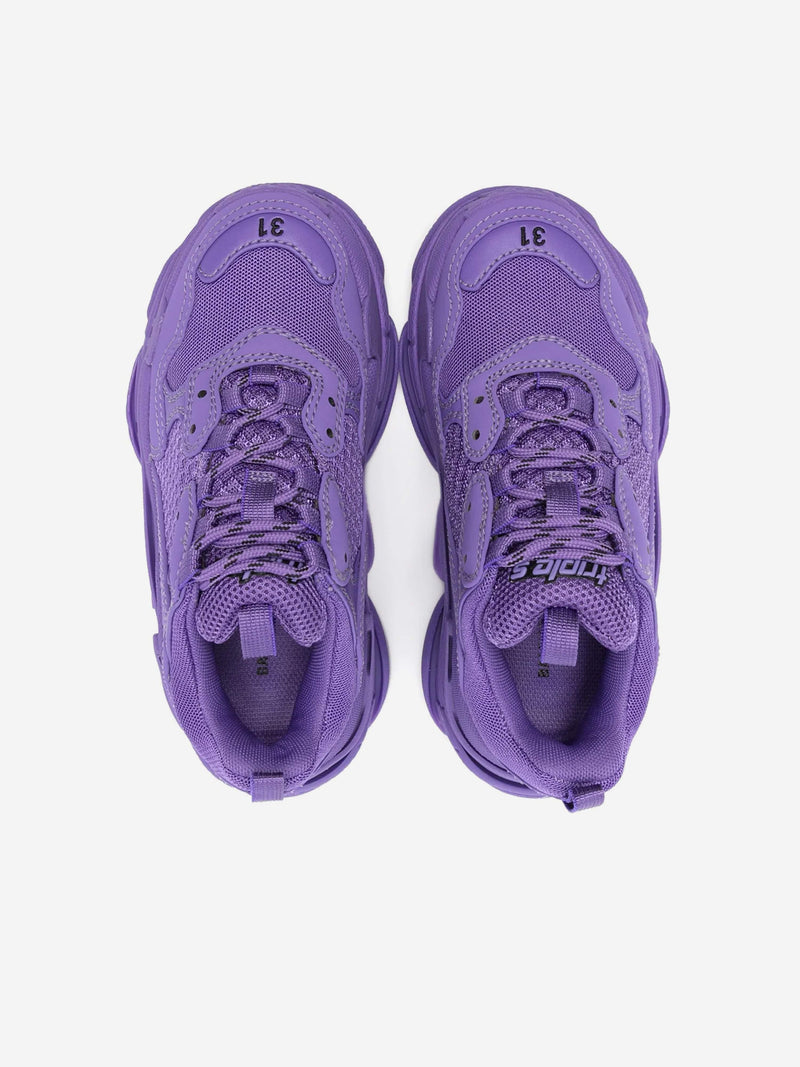 Balenciaga 儿童 Triple S 运动鞋（紫色）