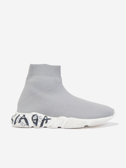 Balenciaga 儿童 Sole Graffiti Speed Trainer 灰色
