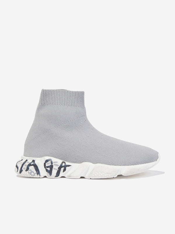 Balenciaga 儿童 Sole Graffiti Speed Trainer 灰色
