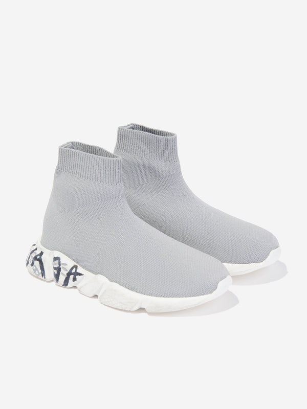 Balenciaga 儿童 Sole Graffiti Speed Trainer 灰色