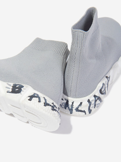 Balenciaga 儿童 Sole Graffiti Speed Trainer 灰色