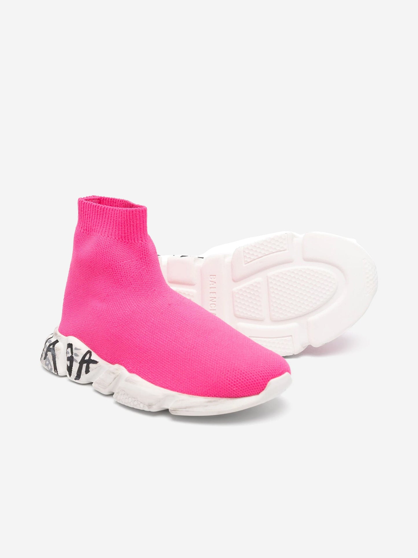 Balenciaga 儿童鞋底涂鸦速度训练鞋 粉色