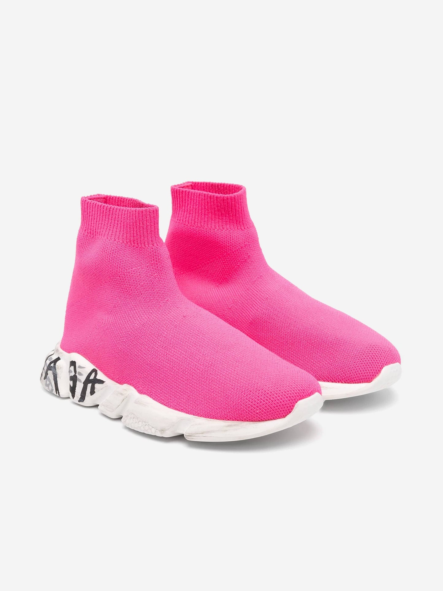 Balenciaga 儿童鞋底涂鸦速度训练鞋 粉色