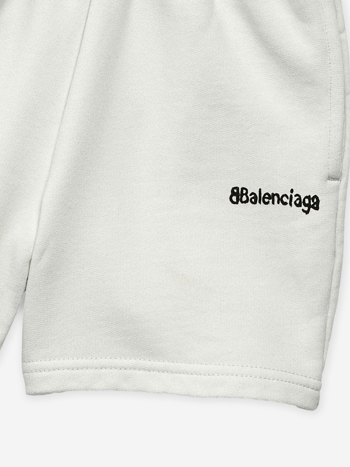 Balenciaga 儿童白色徽标慢跑短裤