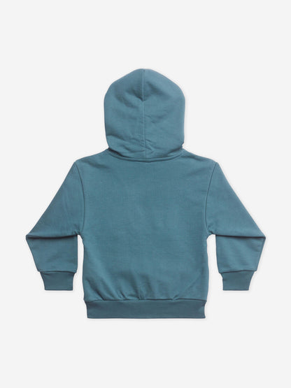 Balenciaga 儿童蓝绿色徽标连帽衫