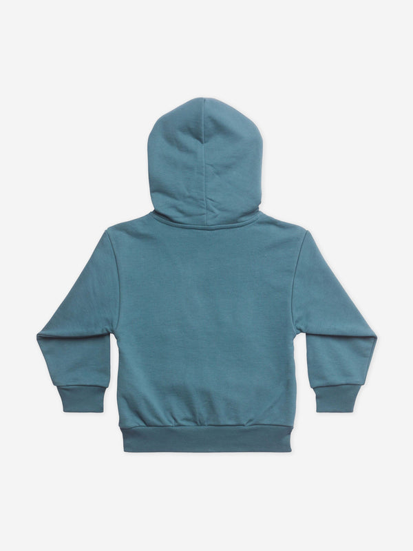 Balenciaga 儿童蓝绿色徽标连帽衫