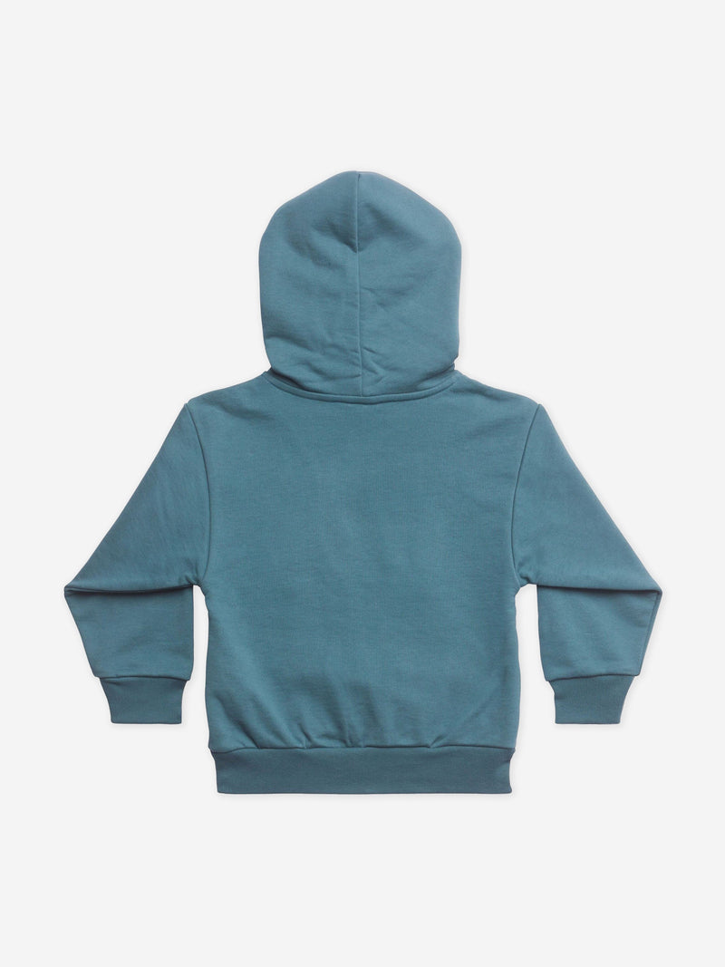 Balenciaga 儿童蓝绿色徽标连帽衫
