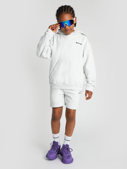 Balenciaga 儿童白色徽标慢跑短裤