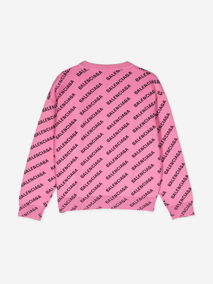 Balenciaga 儿童全标志运动衫（粉色）