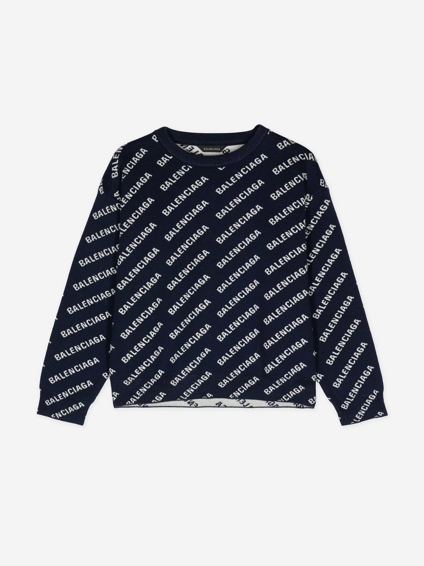 Balenciaga 儿童全标志运动衫（海军蓝）
