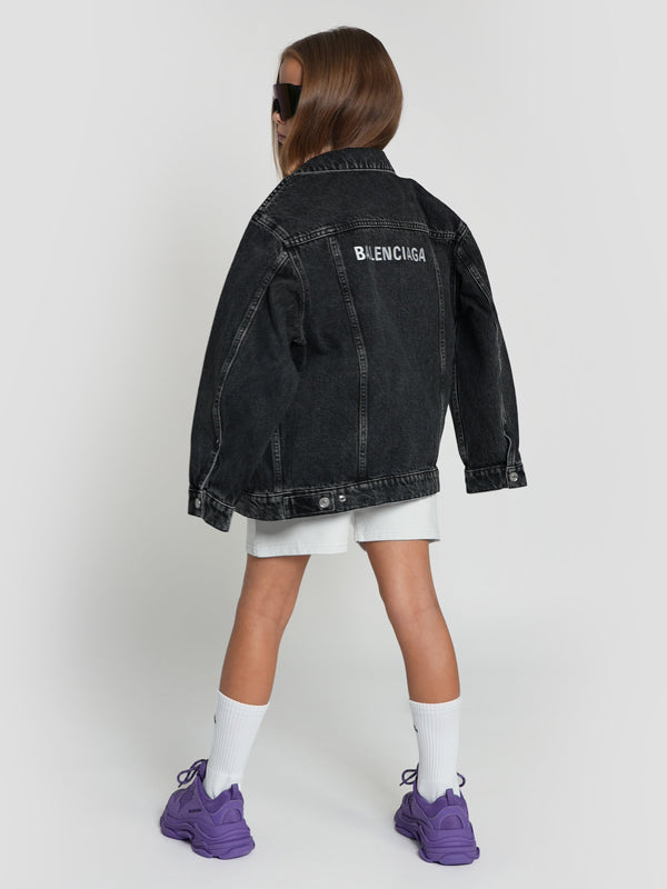 Balenciaga 儿童黑色牛仔夹克