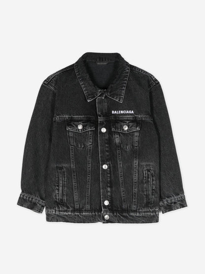 Balenciaga 儿童黑色牛仔夹克