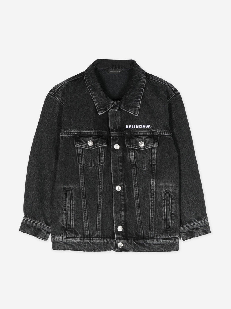 Balenciaga 儿童黑色牛仔夹克