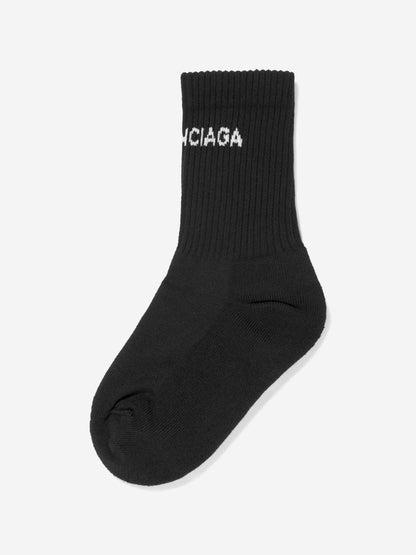 Balenciaga 儿童黑色网球袜