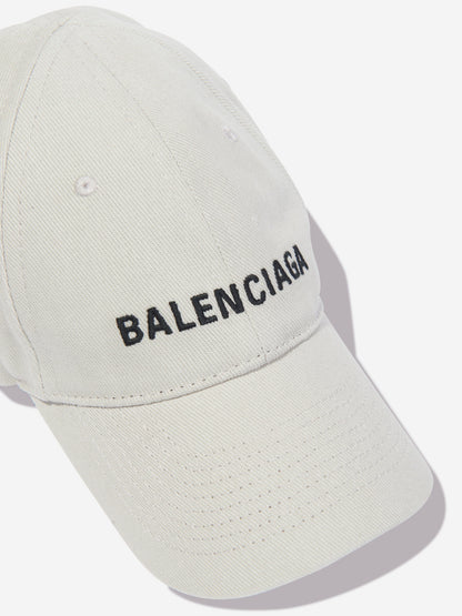 Balenciaga Kids 象牙色徽标帽