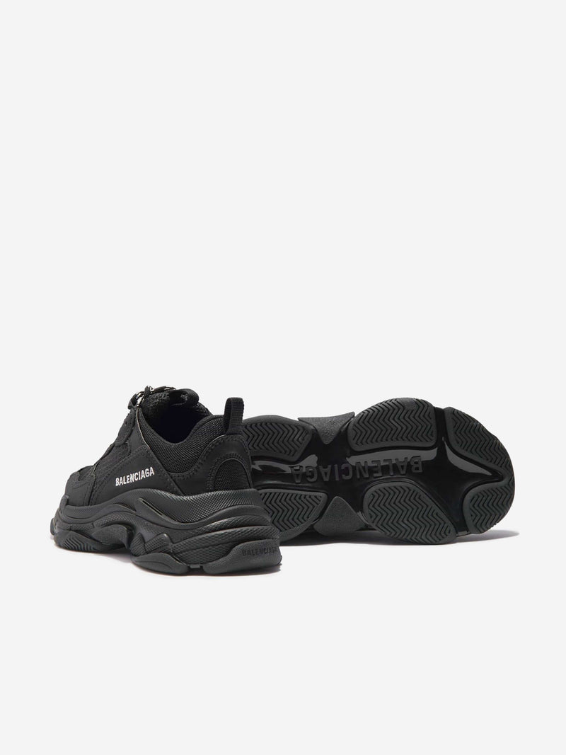 Balenciaga 儿童 Triple S 运动鞋（黑色）