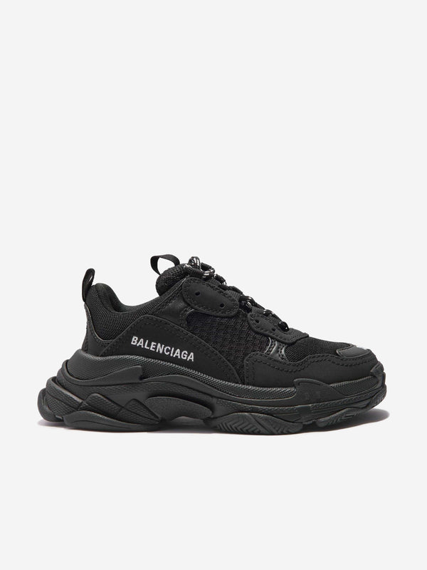 Balenciaga 儿童 Triple S 运动鞋（黑色）