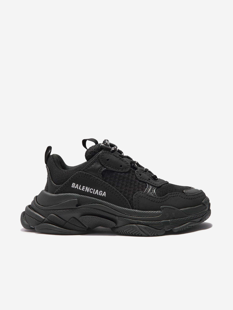 Balenciaga 儿童 Triple S 运动鞋（黑色）