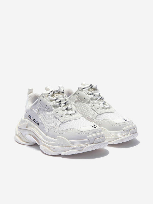 Balenciaga 儿童 Triple S 运动鞋（白色）