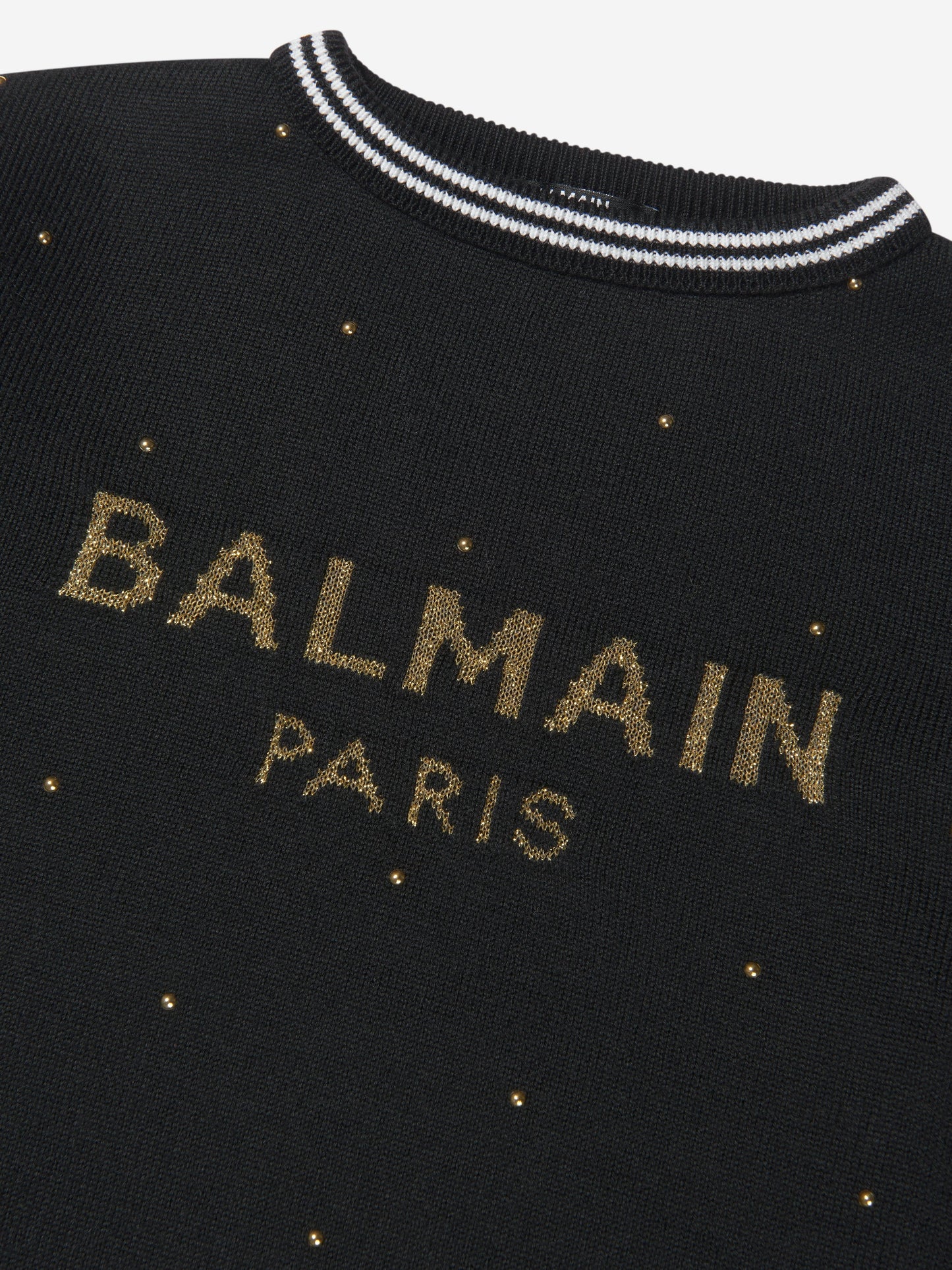 Balmain 女童羊毛针织徽标连衣裙