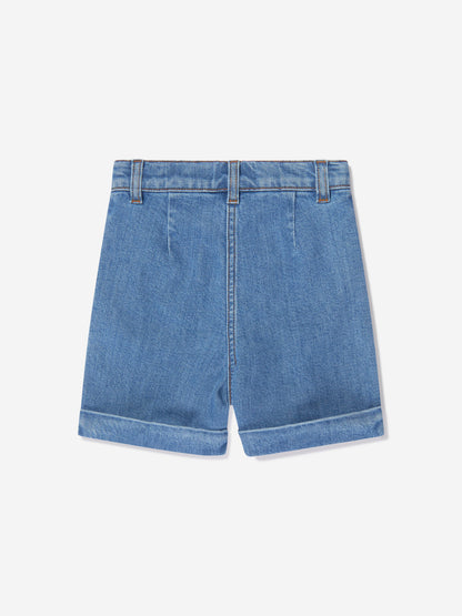 Balmain 女童蓝色牛仔短裤