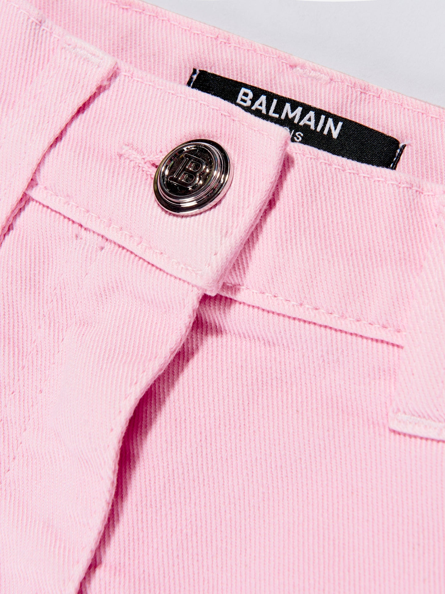 Balmain 女童粉色百褶下摆半身裙