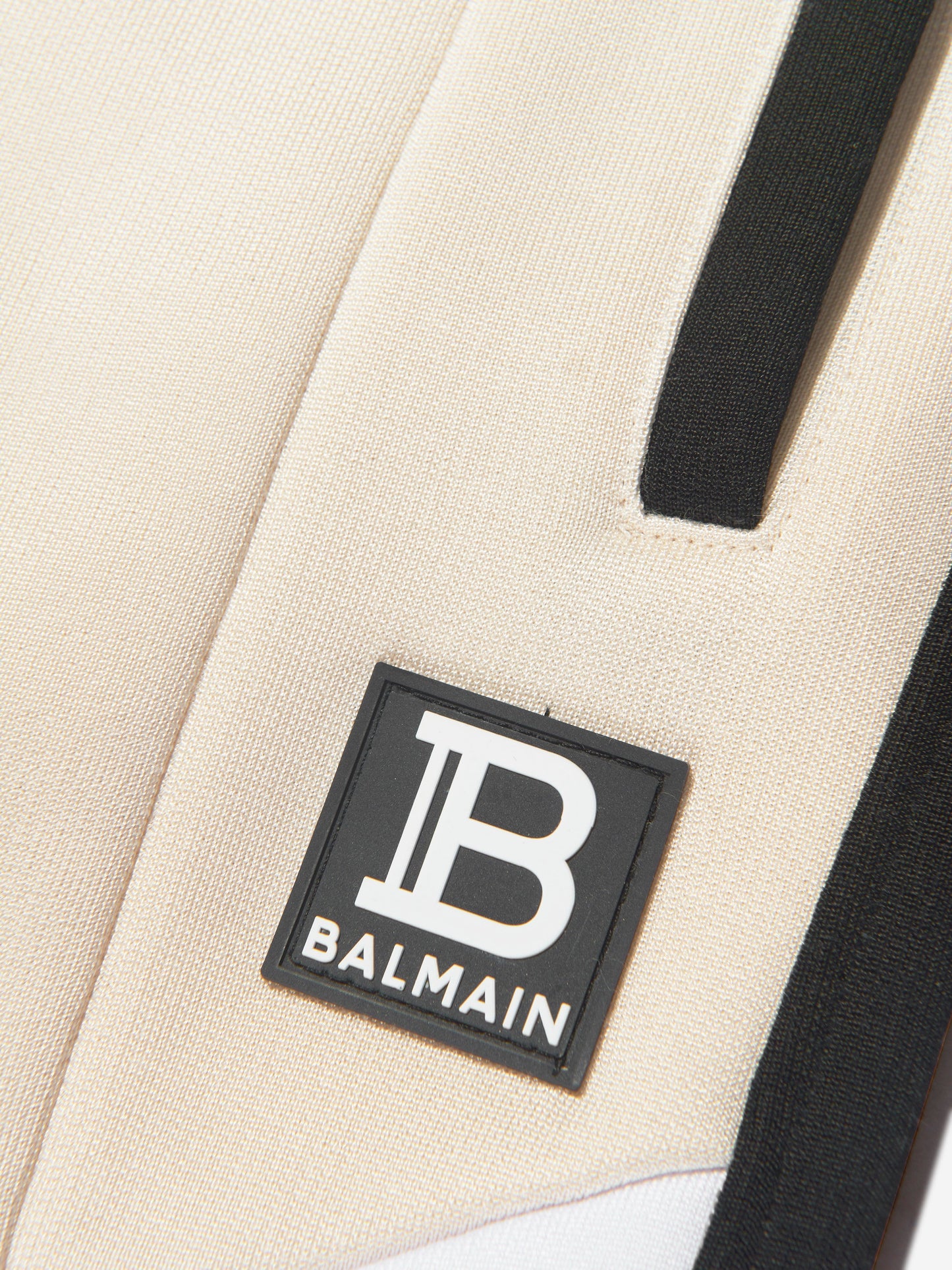 Balmain Boys 米色徽标慢跑裤