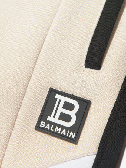 Balmain Boys 米色徽标慢跑裤