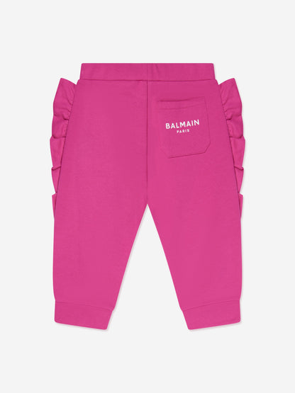 Balmain 女婴荷叶边装饰运动裤